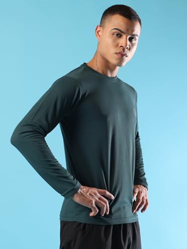 Image of CHKOKKO Gym T Shirts for Men Workout Solid Quick Dry Sports Men T-Shirts Breathable Lightweight Full Sleeve Regular Fit Round Neck Running Stylish Tshirt for man