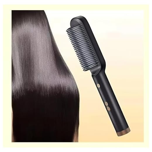 Escova alisadora de cabelo profissional 3 em 1, alisa, ioniza, seca. Penteadeira de cerâmica quente, aquecimento rápido, 5 configurações de temperatura e anti-escaldadura (proteção para não queimar). Cor Preta com detalhes dourado (Black&Gold)