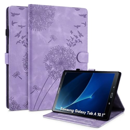 Rostsant For Samsung Galaxy Tab A6 10.1 2016 Case Dandelion Cover Premium PU Leather Flip Tablet Case Wallet Card Slots Protective Cover for Samsung Galaxy Tab A6 10,1 Inches SM-T580/T585 Purple
