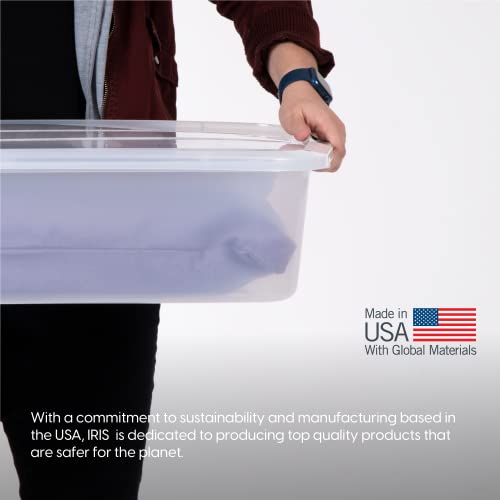 IRIS USA 47.3 L Under Bed Storage Container with Lid, Plastic Underbed Storage Bin for Shoes, Clothes, Bedding & Closet Organization, Low Profile Storage Tote with Secure Buckles - Clear by IRIS - Image 6