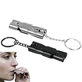 2 Pièces Sifflet de Survie en Métal 150dB – Sifflet d'Urgence Extérieur en Acier Inoxydabl...