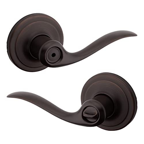 Kwikset Tustin Privacy Door Lever Handle for Bedrooms and Bath in Venetian Bronze - Image 3
