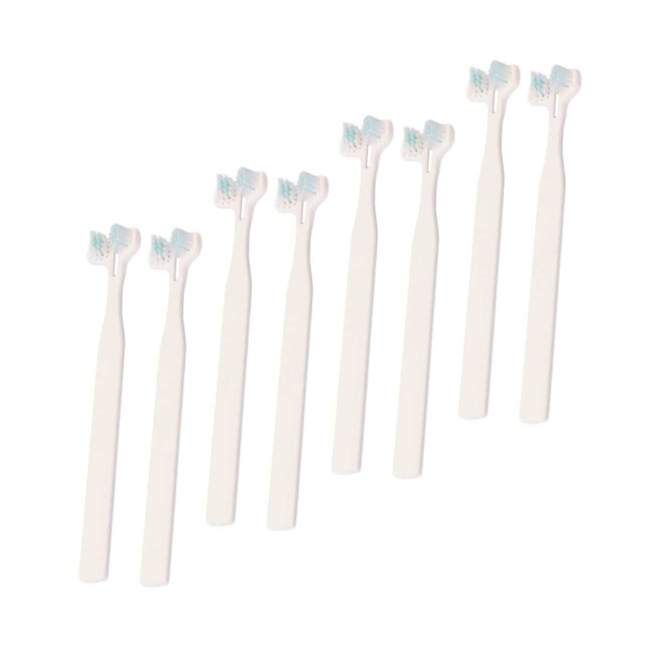 Garneck 8Pcs Portable Pet Toothbrush Comfortable Dog Cat Toothbrushes with Ergonomic Long Handle for Easy Cleaning Reduces Oral Risk Improves Breath