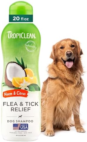 TropiClean Citrus Flea & Tick Shampoo for Dogs, Soothing Bite Rel...