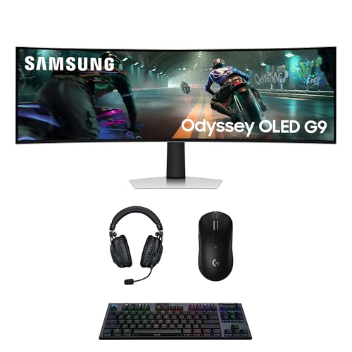 Image of Samsung LS49DG910SNXZA 49 inch G91SD Odyssey 144Hz Curved Gaming Monitor with PRO-X-2-LIGHTSPEED Headset, G915 Keyboard, and PRO-X-2-SUPERLIGHT Mouse (2024)
