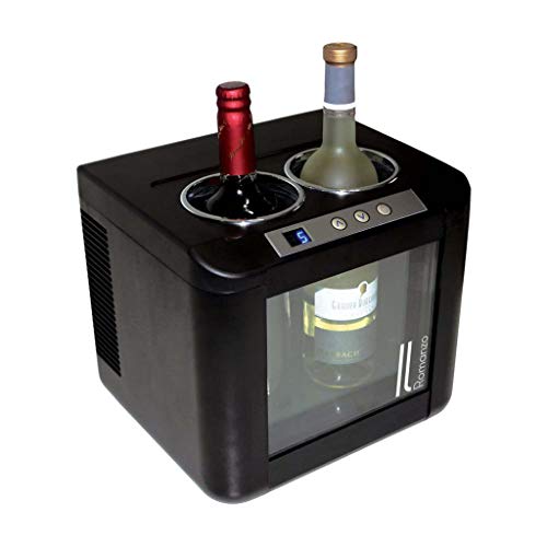 Vinotemp IL-OW002 Wine Chiller Refrigerator with Open Countertop Freestanding Design Electric Cooler with Adjustable Temperature Control, 2-Bottle, Black