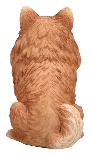 Figuren Shop GmbH Zwergspitz Pomeranian Welpe – Handbemalte Hundefigur aus Polyresin, 14,5 cm Höhe