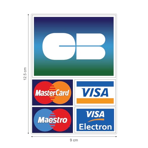 Ambiance Sticker Aufkleber CB Akzeptiert Auto Wand Shop Shop Hotel Taxi Managerkarte Blau Visa Wand Sticker Logo – H 12 cm x L 8,5 cm