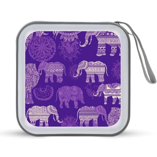 Étui CD portable pour voiture et voyage, pochette 40 DVD rigide violette