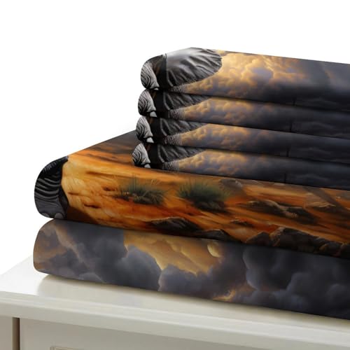 Parure de lit microfibre hypoallergique 3D motif abstrait King - 7