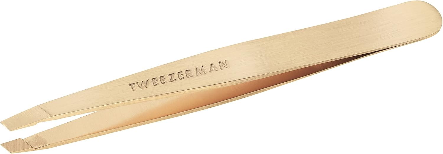 TWEEZERMAN Pinza (puntas de precisión inclinadas afiladas a mano, calidad profesional, ergonómica, para cejas, acero inoxidable) — view 13