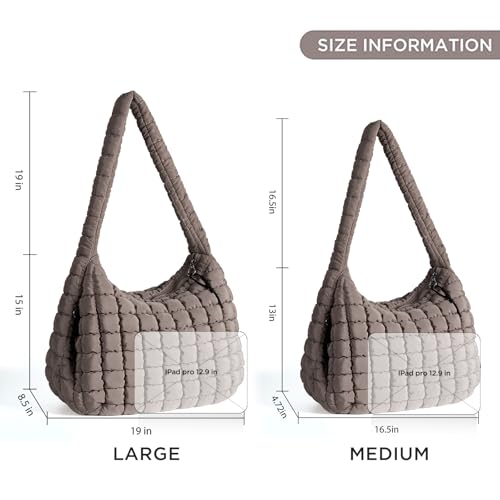 Image of Puffer Tote Bag for Women Large Quilted Crossbody Bag Quilted Carryall Bag Soft Puffy Hobo Handbags Puff Purse Shoulder Bag