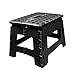 Produktbild Usmascot Klappbarer Hocker - bis 160 kg - Tragbarer Tritthocker, Rutschfester, Platzsparender Tritt Steigleiter - 32x22x25cm (Schwarz, M)