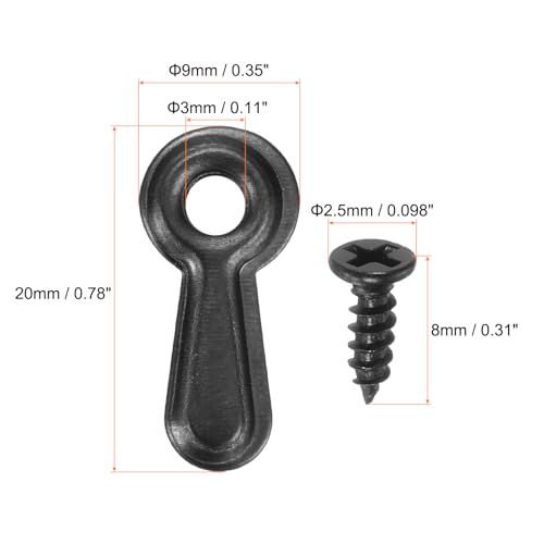 Image of HARFINGTON 100Pcs Picture Frame Backing Hardware Clips with 100Pcs Screws Turn Button Fasteners Set Picture Turn Backing Clips for Craft Hanging Pictures Drawing, Black