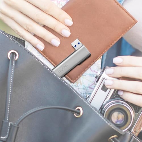 LogiLink UA0436 - Hub USB ultra sottile a 4 porte (connettore USB-A) in alluminio fino a 18 W, porte: 1 USB 3.0 tipo A, 3 USB 2.0 tipo A - Hub USB - Immagine 3