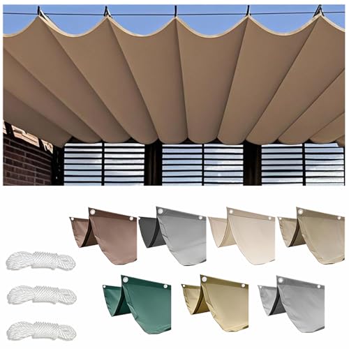 Voile d'ombrage rétractable ondulée imperméable et toile anti-UV pour extérieur