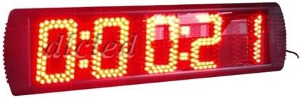 5" 5 Digits LED Race Timing Clock Countdown/up Timer LED Digital Clock for Outdoor/Semi-Outdoor Count up to 9 Hours 59 Minutes 59 Seconds IR Remote Control