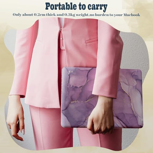 Funda para MacBook 12 ultrarresistente de mármol morado con tacto suave mate 2