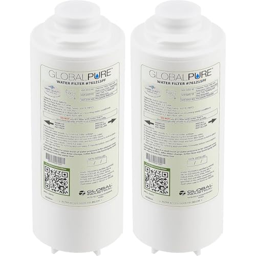 Global Industrial Global Pure Replacement Water Filter PFAS, 3,600 Gallon Capacity, Drinking Fountain and Bottle Fillers Replacement Filter, Cold Water Filter Only, 2/Pack