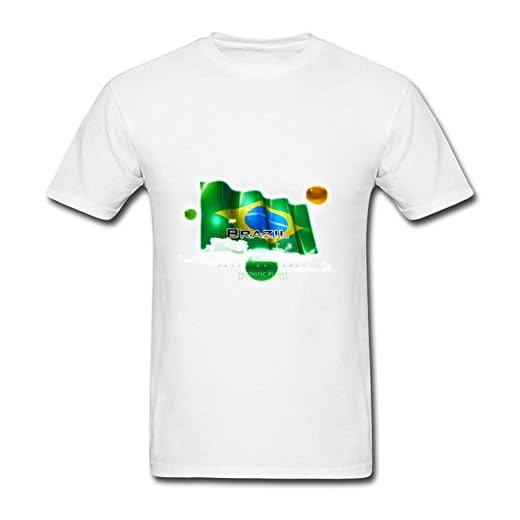 DonCole Men Tshirt Brazil Quality Tshirt, Flag of Brazil, Brazil T-Shirts, Brazil Custom Tees White/Large