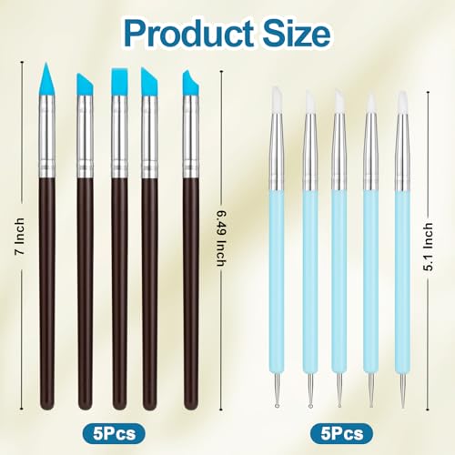 image for Amrules 10Pcs Clay Sculpting Tools, Practical Dual-End Rubber Pens and