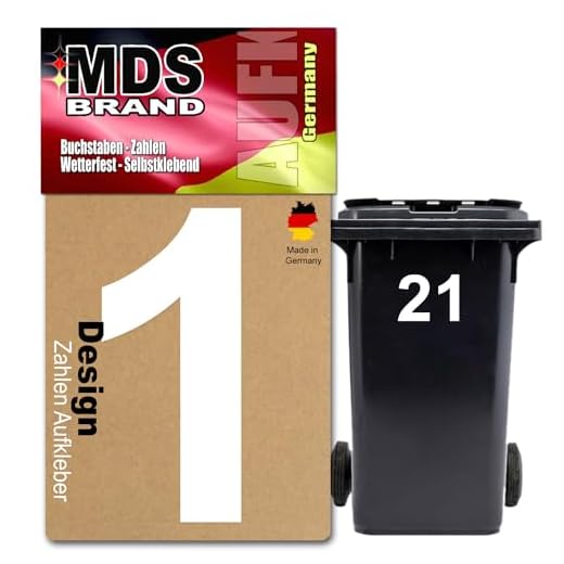 Prime Design 15cm Zahlen Aufkleber | Selbstklebende hausnummern zum aufkleben | Klebezahlen für Mülltonne, Briefkasten & Hausnummer | Optimal für Außen & Innen, klebeziffer sind Weiss (1, 15cm)