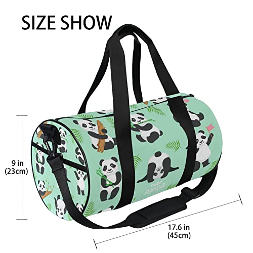 Cute Panda Duffel Bag,Canvas Travel Bag for Gym Sports and Overnight4
