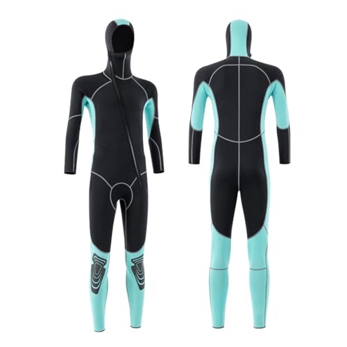 TOVCHEI One-Piece Wetsuit Hooded Warm Anti Jellyfish & UV Full Diving Suit Neoprene Elastic Snorkeling Surfing Scuba Swimsuit,5mm,M