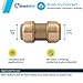 SharkBite 3/4 Inch Polybutylene Transition Coupling, Push to Connect Brass Plumbing Fitting, PEX Pipe, Copper, CPVC, PE-RT, HDPE, U4016LFA