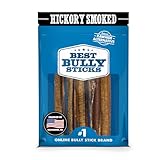 Best Bully Sticks Hickory Smoked 6 Inch Bully Sticks - 5 Count (Pack of 1) - Natural, Smoky, Grain and Odor-Free, No Additives