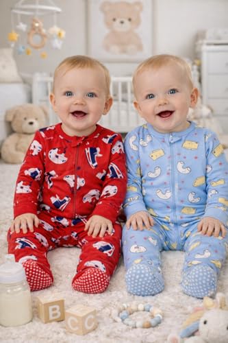 Image of TuddyBuddy 100% Cotton Multi Color Zipper Romper Sleepsuit /Romper /Jumpsuit for Baby Boy & Baby Girl