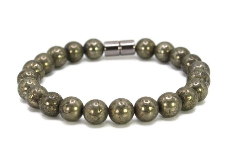 Silver Pyrite Bracelet, Handmade 'Fool's Gold' Jewelry for Prosperity & Protection, Shimmering Spiritual Accessory