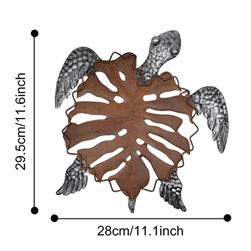 Katrawu Sea Turtle Wall Decor, Metal Sea Turtle Art Decor Hanging Wall Sculpture, Coastal Sea Vintage Turtle Wall Art For Indoor Outdoor Bathroom Office Decor(Small,11In) #TOP1