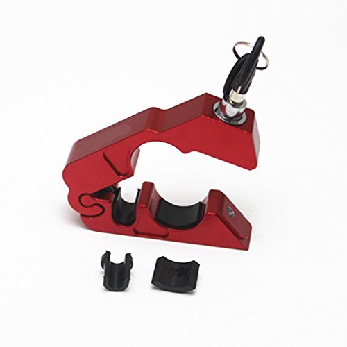 E-Bro Motorcycle Handlebar Grip Brake Lever Lock,Anti Theft Security Caps-Lock (Red)