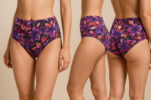 Image of THIRD QUADRANT Cotton Stretch Printed Hipster Panty for Women || Underwear for Woman || (Pack of 3) Assorted