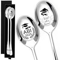 2 Stück Abitur 2025 Geschenke Edelstahl Löffel, Kaffeelöffel Mit Gravur ABI 2025/Weil ich kann!, Abi 2025 Geschenk, Abitur Geschenke, Bestandene Prüfung Geschenk, Für Junge Mädchen