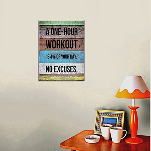 Motivational Quote Garage Teamwork Gym Wall Art Fitness Workout Bodybuilding Inspirational Yoga Artwork For Office Bedroom Home Decor Large Poster Print Framed (Workout Motto, 24X36Inch) #TOP5