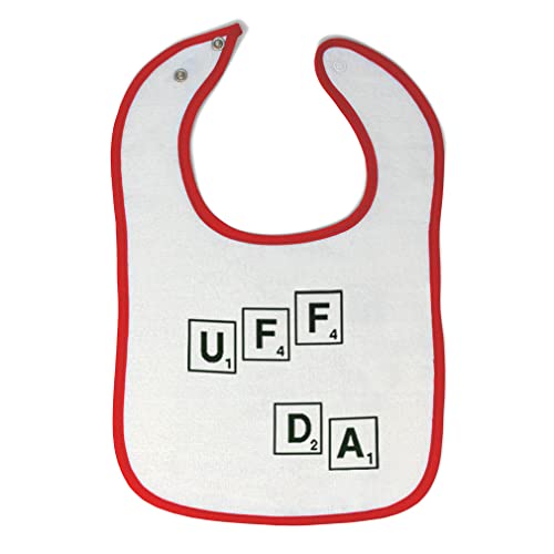 Toddler & Baby Bibs Burp Cloths Funny Scrabble Uff Da Funny Humor Cotton Baby Items for Baby Girl & Boy White Red Design Only