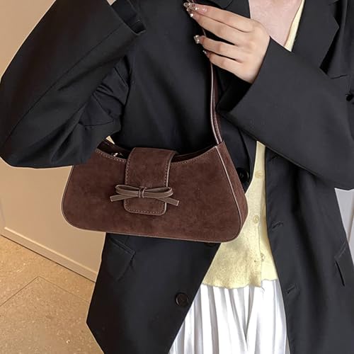 Shoulder Bag for Women, Hobo Handbags Trendy Y2K Purses Patent Leather Clutch Bag Cute Bow Purse4