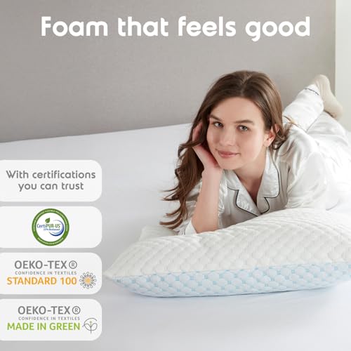 Image of Nestl Bedding Heat and Moisture Reducing Ice Silk and Gel Infused Memory Foam Pillow - Toddler - 2 Pack