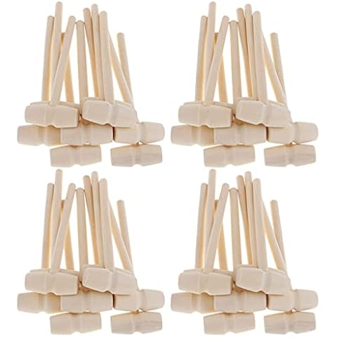 kowaku 40pcs Mini Wooden Children Baby Hammer Crab Mallets Seafood Shellfish Hammers Dessert Making Mallet for Chocolate Craft Making Tool Cover