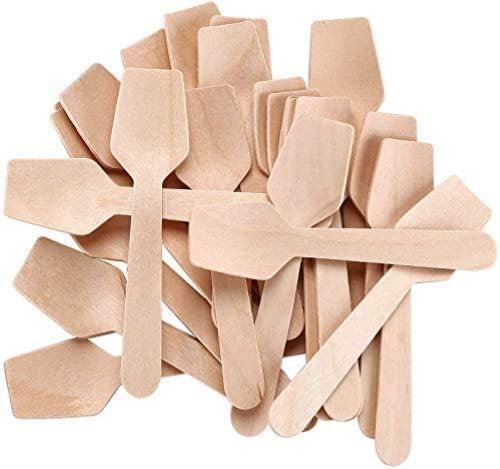 Wooden Icecream Spoons Excellent for Summer Reusable (100), Assorted