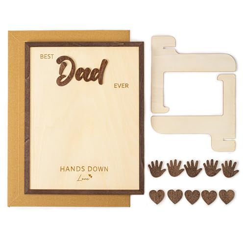 10" Gifts for Dad from Kids Custom fathers day Best Dad Ever gifts Hands down sign - Personalized Fathers Day Dads Gift from kids daughter son, First fathers day Daddy gift for new dad / Birthday