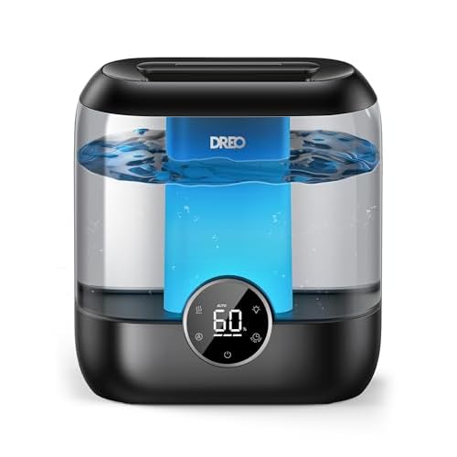 Dreo 6L Top Fill Humidifiers for Bedroom, 60H Runtime Supersized Cool Mist Humidifier for Large Room, 28 dB Quiet Baby Air Humidifiers for Nursery, Pl