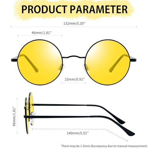 Image of Joopin Small Round Sunglasses Hippie Circle Sun Glasses UV400 Protection