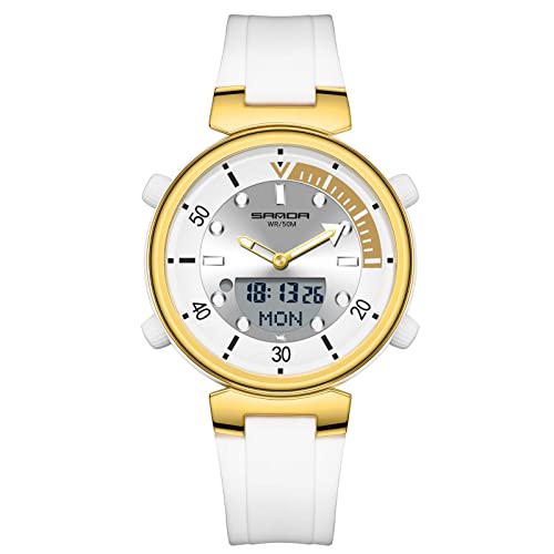 RORIOS Unisex Watch Digital Quartz Watch with Rubber Strap Men Women Waterproof Stopwatch Multifunction Electronic Wristwatch for Mens/Womens