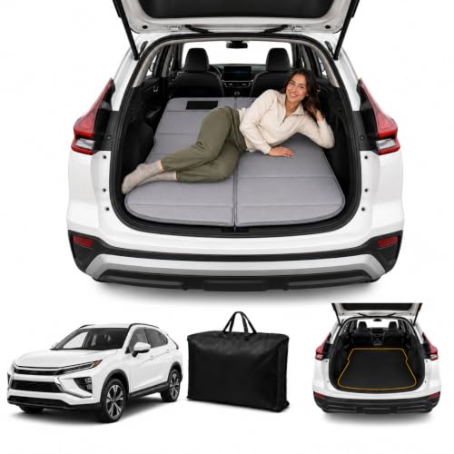 Image of Car Mattress for Eclipse Cross 2018-2025, Upgraded Non-Inflatable Thickened Foam SUV Car Camping Mattress, Foldable Trunk Sleeping Pad Car Bed Mattress for Road Trips Camping Travel