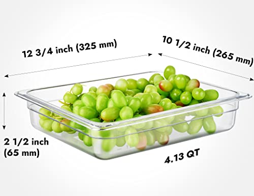 Condition photo showing New/Like New for curta 6-pack 1/2 size 2.5" deep nsf polycarbonate food pans | dishwasher & freezer safe clear container for prep tables, buffet, salad bar, commercial & home kitchen