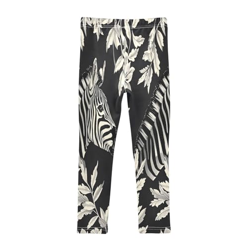 Bolaz Toddler Girls Leggings Printed Yoga Pants Leggings Zebra and Leaves for Kids2
