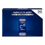 Durex Pack Preservativos Placer Prolongado, con Lubricante Performa de Silicona, Forma Easy-On, 96 condones